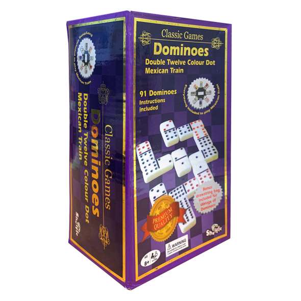 Dominoes Mexican Train Double 12 Tile Game