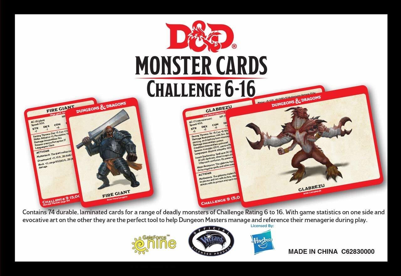 Dungeons and Dragons : Spellbook Cards - Monster Cards 6-16