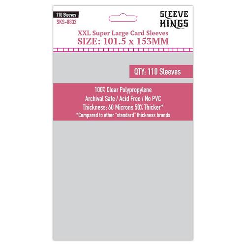 Sleeve Kings : Board Game Sleeves XXL Super Large (101.5mm x 153mm) (110 Sleeves Per Pack)