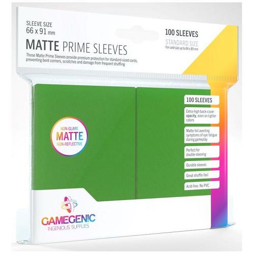 Gamegenic : Matte Prime Card Sleeves - Green (66mm x 91mm) (100 Sleeves Per Pack)