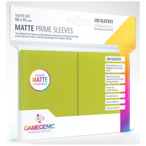 Gamegenic : Matte Prime Card Sleeves - Lime (66mm x 91mm) (100 Sleeves Per Pack)