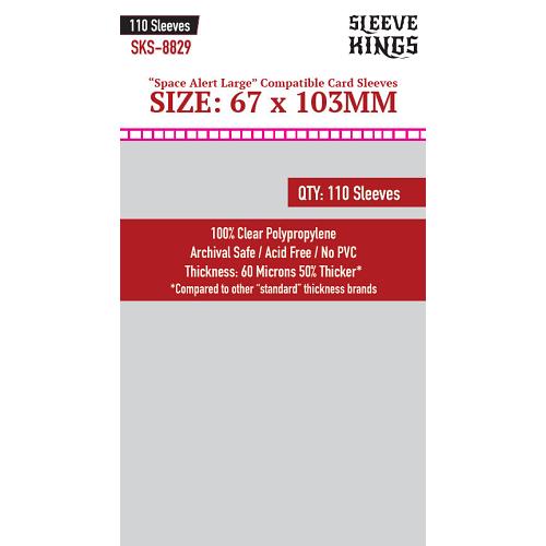 Sleeve Kings : Board Game Sleeves "Space Alert Large Compatible (67mm x103mm) (110 Sleeves Per Pack)
