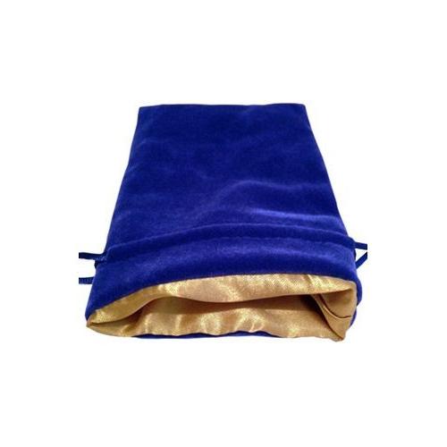 FanRoll : Velvet Dice Bag - Blue with Gold Satin Lining