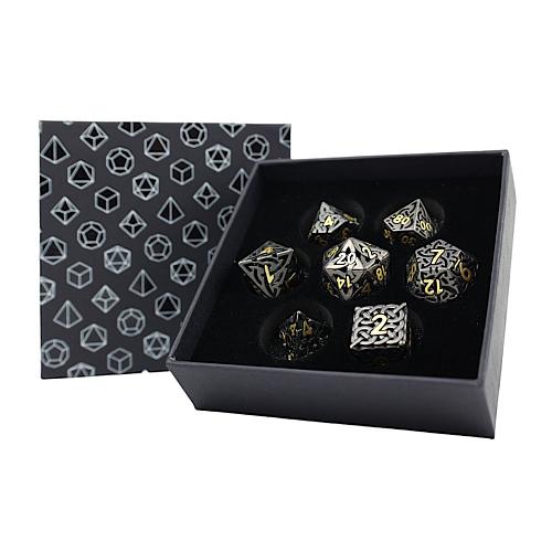 Dice RPG Set : Hollow Celtic - Black and Gold