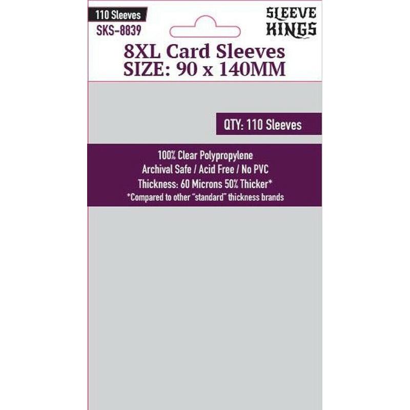 Sleeve Kings : Board Game Sleeves 8XL (90mm x 140mm) (110 Sleeves Per Pack)