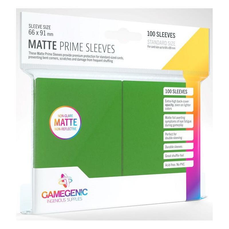 Gamegenic : Matte Prime Card Sleeves - Green (66mm x 91mm) (100 Sleeves Per Pack)