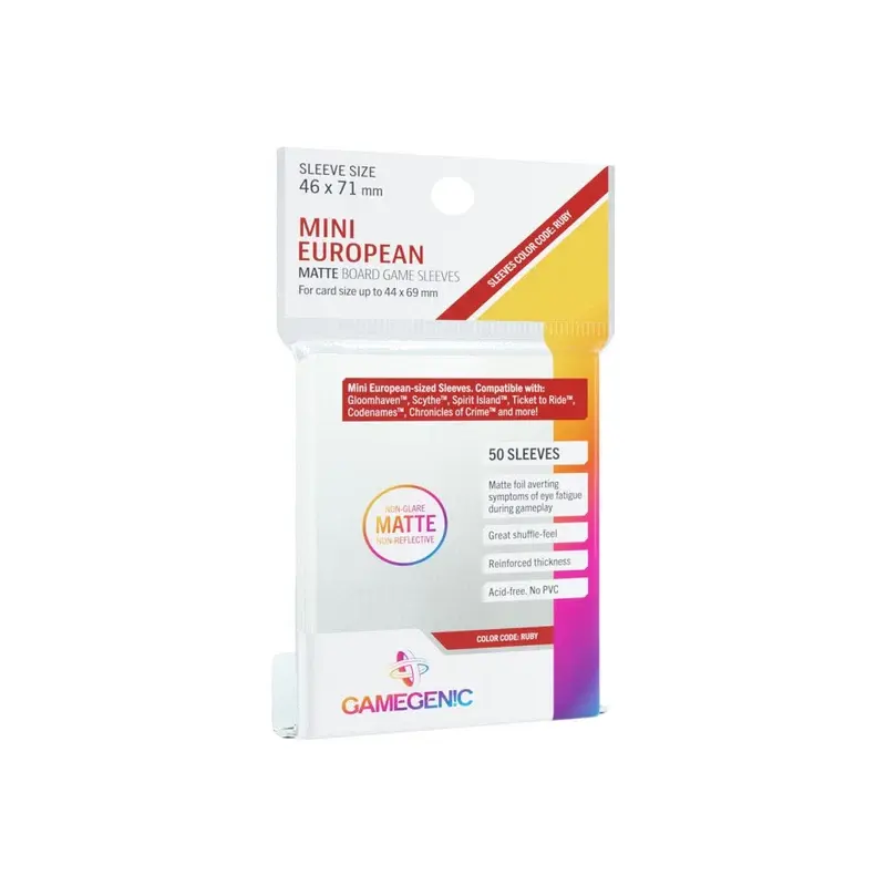 Gamegenic : Matte Board Game Sleeves - Mini European Sized (46mm x 71mm) (50 Sleeves Per Pack)