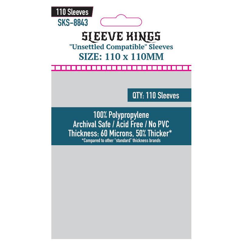 Sleeve Kings : Board Game Sleeves "Unsettled Compatible" Sleeves (110mm x 110mm) (110 Sleeves per Pack)