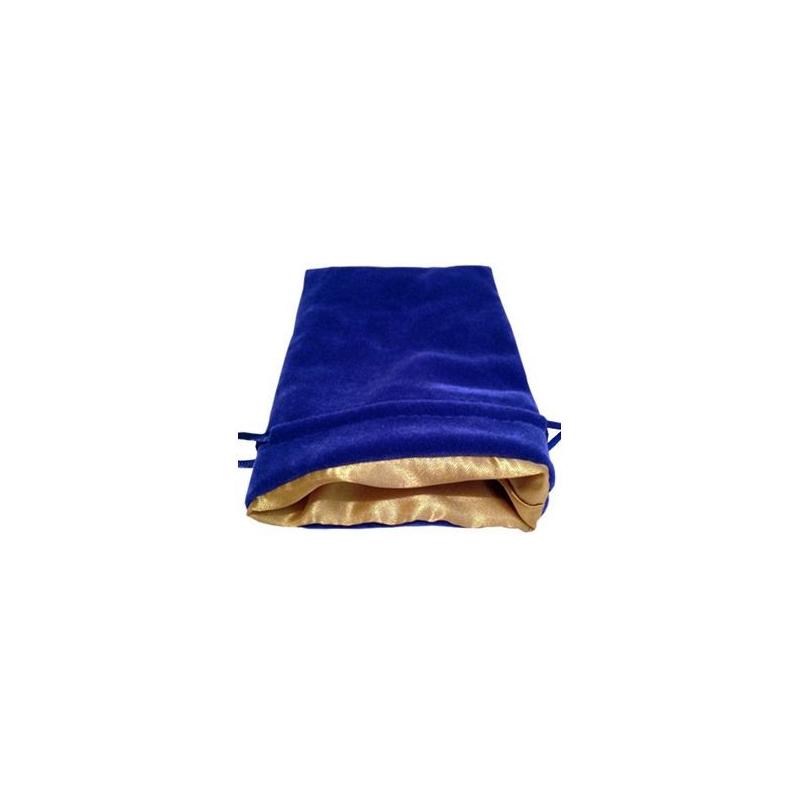 FanRoll : Velvet Dice Bag - Blue with Gold Satin Lining